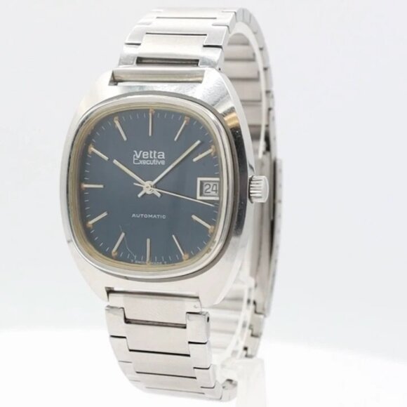 Vintage Vetta Executive Blue Date Dial Men\'s Automatic Wristwatch 2892 Steel main image 8